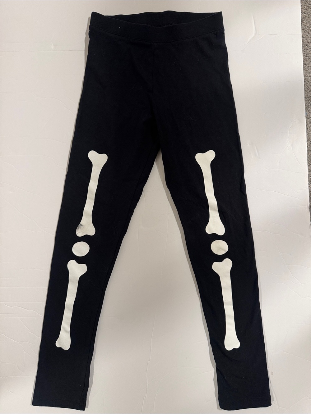 H&M Black Leggings with White Skeleton Bone Print